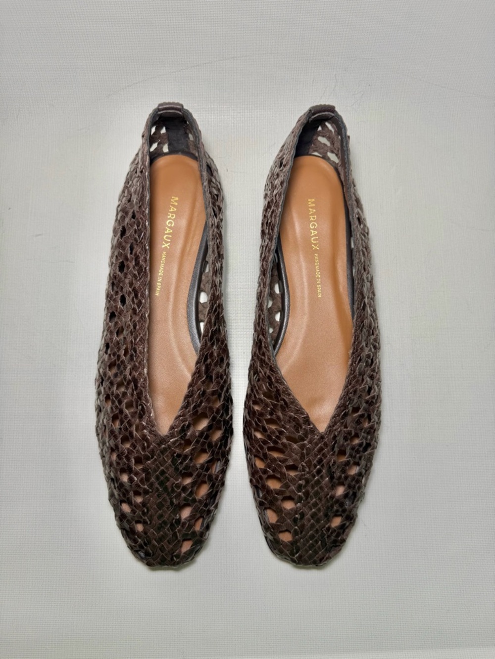 Margaux Woven Paz Brown Leather Flats - Picture 2 of 8